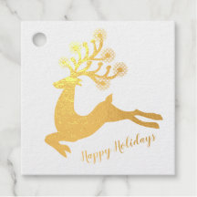 Elegant Gouden Folie Leaping Herten Kerstvakantie