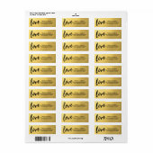 Elegant Gouden Folie LIEFDE Bruiloft Retouradres Etiket (Full Sheet)