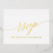 Elegant Gouden Folie Menu Keuze RSVP Briefkaart (Voorkant)