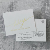 Elegant Gouden Folie Menu Keuze RSVP Briefkaart