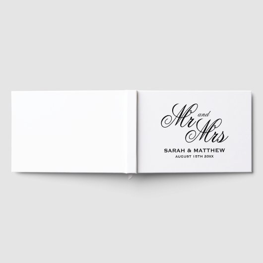 Elegant gouden folie Mr en Mrs bruiloft gastenboek (Volledig)