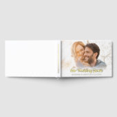 Elegant Gouden Folie Script Foto Bruiloft Gastenboek (Volledig)