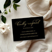 Elegant Gouden Folie Script Online Bruiloft RSVP K