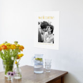 Elegant Gouden Folie Wit Foto Bruiloft Welkomstbor Folie Afdrukken (Laag (Keuken))