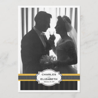 Elegant Gouden Foto 50ste Huwelijksjubileum Feestj Kaart