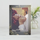 Elegant gouden foto Feestdagen Kaart (Staand voorkant)