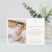 Elegant gouden Fotodoop Dank u kaart (Staand voorkant)