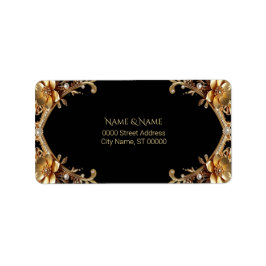 Elegant gouden frame adreslabel etiket