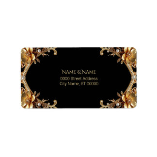 Elegant gouden frame adreslabel etiket