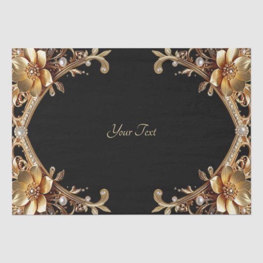 Elegant Gouden Frame Tissuepapier (Voorkant)