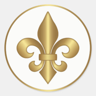 Elegant gouden Frans Fleur de Lis symbool Ronde Sticker