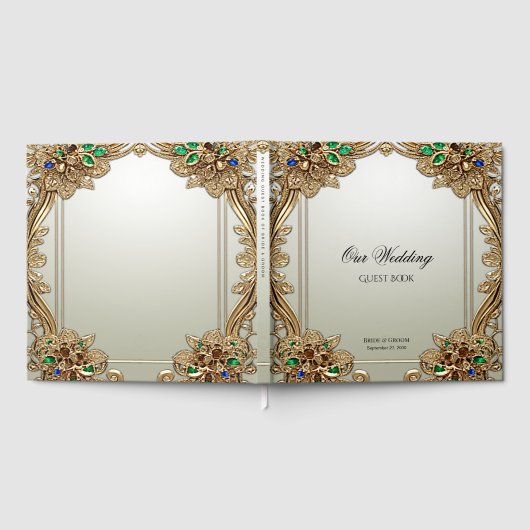 Elegant gouden  gastenboek (Volledig)