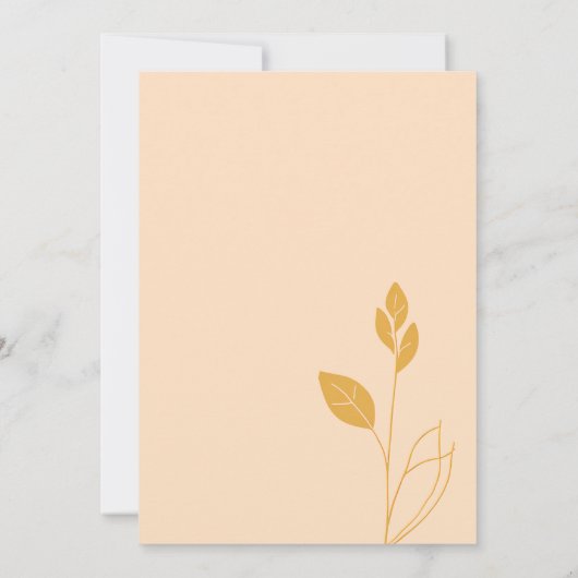 Elegant gouden gebladerte Botanische 70e verjaarda Kaart (Achterkant)