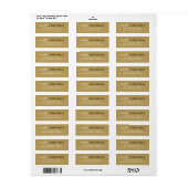 Elegant Gouden Gelukkig Kerstmis Script Retouradre Etiket (Full Sheet)