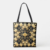 Elegant Gouden Geometrisch Kunstontwerp Tote Bag (Achterkant)