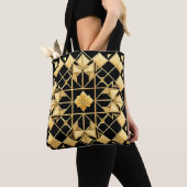 Elegant Gouden Geometrisch Kunstontwerp Tote Bag (Dichtbij)