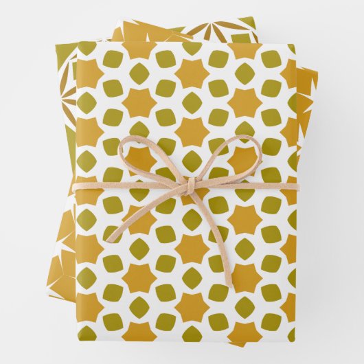 Elegant gouden geometrisch patroon inpakpapier vel (In situ)