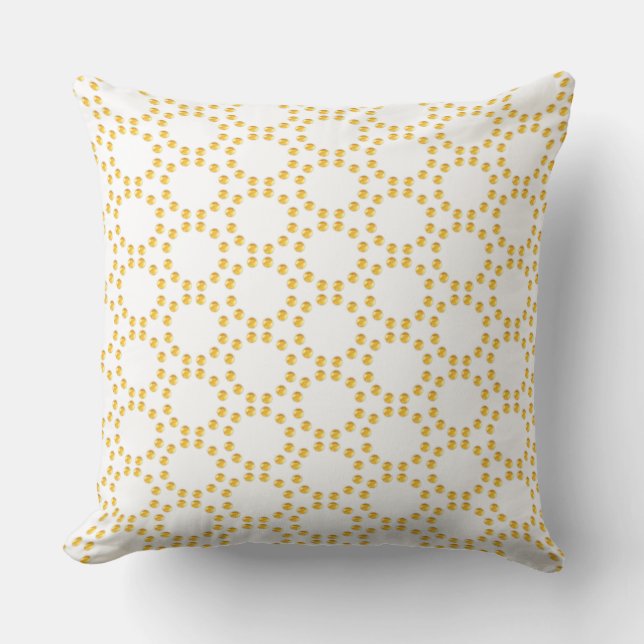 Elegant gouden geometrisch patroon kussen (Voorkant)