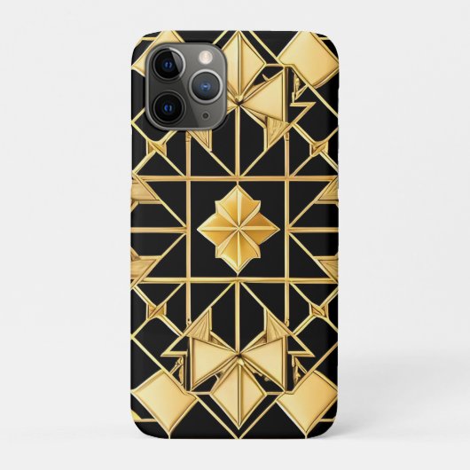 Elegant Gouden Geometrisch Patroonontwerp Case-Mate iPhone Case (Achterkant)