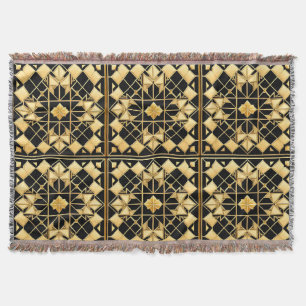 Elegant Gouden Geometrisch Patroonontwerp Deken