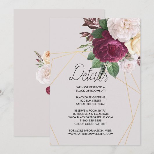 Elegant gouden geometrische omheining Uitnodiging (Voorkant / Achterkant)