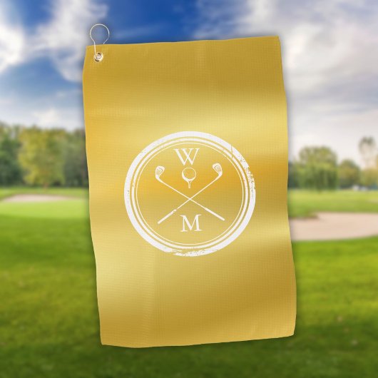 Elegant gouden gepersonaliseerde monogram Initiale Golfhanddoek