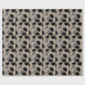 Elegant gouden Ginkgo, achtergrond. Cadeaupapier (Vlak)