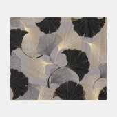 Elegant gouden Ginkgo, achtergrond. Fleece Deken (Voorkant (Horizontaal))