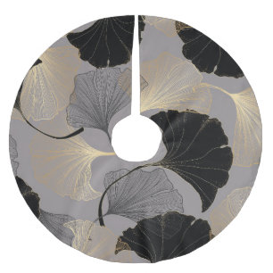 Elegant gouden Ginkgo,  achtergrond. Kerstboom Rok