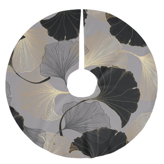 Elegant gouden Ginkgo, achtergrond. Kerstboom Rok (Voorkant)