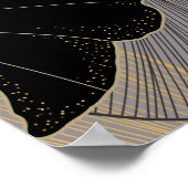 Elegant gouden Ginkgo, achtergrond. Poster (Hoek)