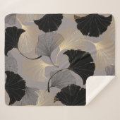 Elegant gouden Ginkgo,  achtergrond. Sherpa Deken (Voorkant (horizontaal))