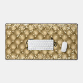 Elegant gouden glinsterende glitter monogram bureaumat (Keyboard & Muis)