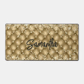 Elegant gouden glinsterende glitter monogram bureaumat (Voorkant)