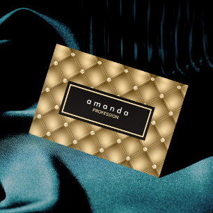 Elegant gouden glinsterende glitter monogram magnetisch visitekaartje