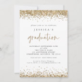 Elegant Gouden Glitter 2024 Afstuderen Wit Kaart (Voorkant)