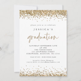 Elegant Gouden Glitter 2024 Afstuderen Wit Kaart
