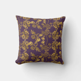 Elegant Gouden Glitter Bloem Tuin Patroon Kussen