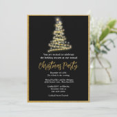 Elegant Gouden Glitter Kerstfeest Kaart (Staand voorkant)