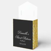 Elegant, Gouden Glitter, Lief 16, Douanepartij Bedankdoosjes (Geopend)