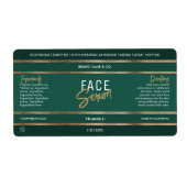 Elegant Gouden Glitter Smaragd Groene Kosmetische  Etiket (Voorkant)