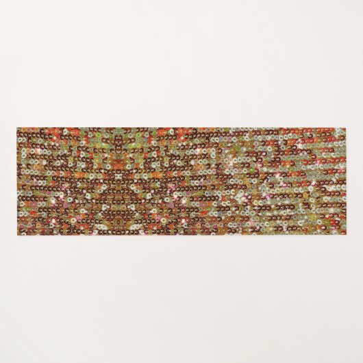 Elegant Gouden glitter sparkle pailijn patroon Yogamat (Achterkant (horizontaal))
