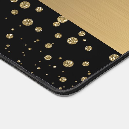 Elegant Gouden Glitter Sparkle Zwart Stijlvol Bureaumat (Hoek)