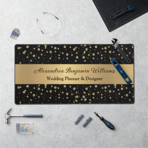 Elegant Gouden Glitter Sparkle Zwart Stijlvol Bureaumat