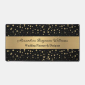 Elegant Gouden Glitter Sparkle Zwart Stijlvol Bureaumat (Voorkant)