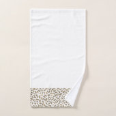 Elegant Gouden Glitter Veren op Wit Monogram Bad Handdoek (Handdoek)