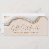 Elegant gouden glitters marmer agaat cadeaubon (Voorkant)