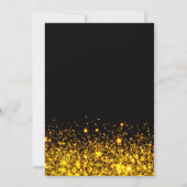 Elegant Gouden Glitters & Zwarte Oud en Nieuw-fees Kaart (Achterkant)