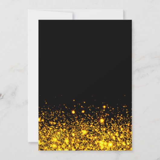 Elegant Gouden Glitters & Zwarte Oudjaarsfeest Par Kaart (Achterkant)
