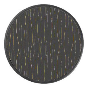 Elegant gouden golvende lijnenpatroon hockey puck